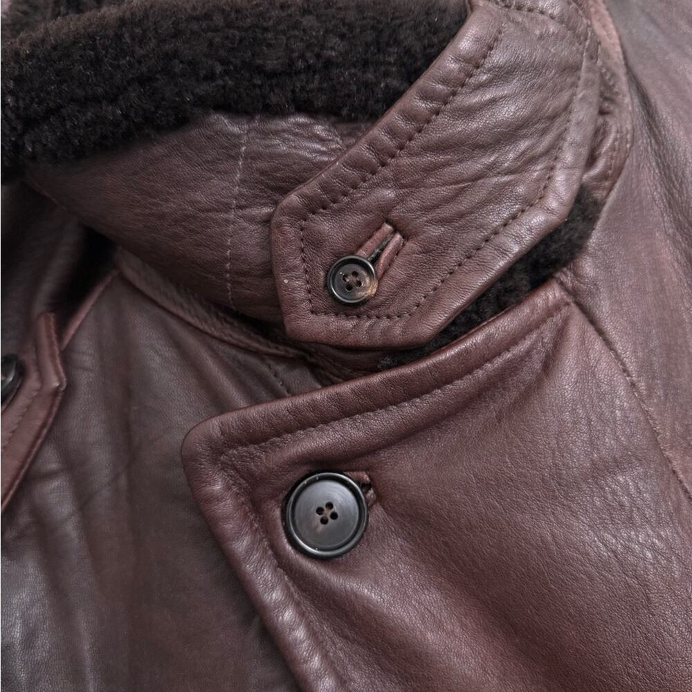 Ralph Lauren Wine Italian lambskin coat with shearling collar - size L $15,000 - Picture 12 of 15